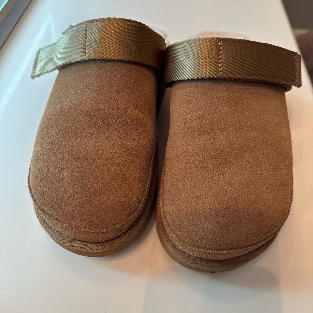 UGG Tan Ankle Booties with Strap